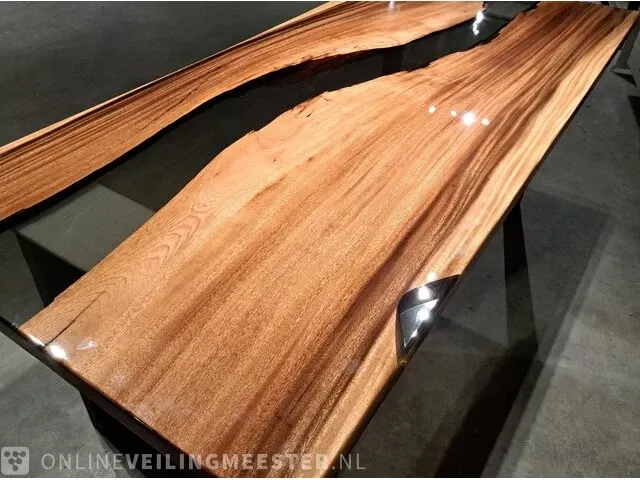 Tafelblad m2, epoxy river, hout, epoxy, 2023 - afbeelding 6 van  9