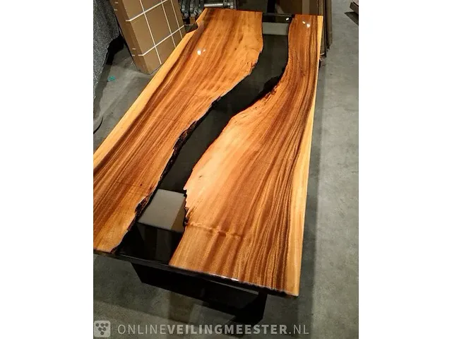 Tafelblad m2, epoxy river, hout, epoxy, 2023 - afbeelding 7 van  9