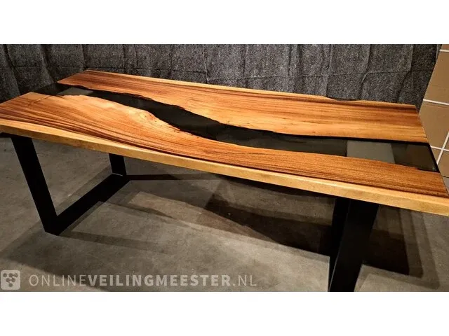 Tafelblad m2, epoxy river, hout, epoxy, 2023 - afbeelding 9 van  9
