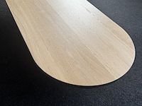 Tafelblad plat ovaal 220x90 cm | zwarte rand | eiken - afbeelding 1 van  6