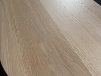 Tafelblad plat ovaal 220x90 cm | zwarte rand | eiken - afbeelding 4 van  6