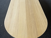 Tafelblad plat ovaal 220x90 cm | zwarte rand | eiken - afbeelding 5 van  6