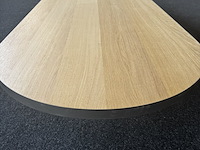 Tafelblad plat ovaal 220x90 cm | zwarte rand | eiken - afbeelding 6 van  6