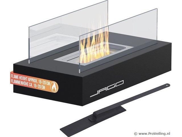 Tafelhaard - binnen/buiten - open haard - decoratievuur - rvs - inclusief vlamdover - afbeelding 1 van  15