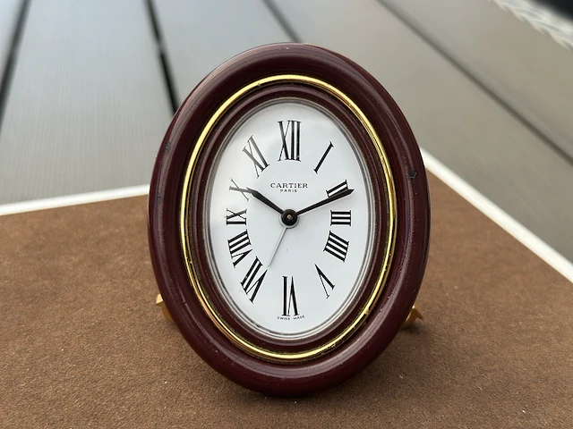 Tafelklok, cartier, bordeaux - afbeelding 1 van  6
