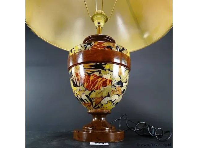 Tafellamp met aardewerk lampvoet - afbeelding 3 van  5