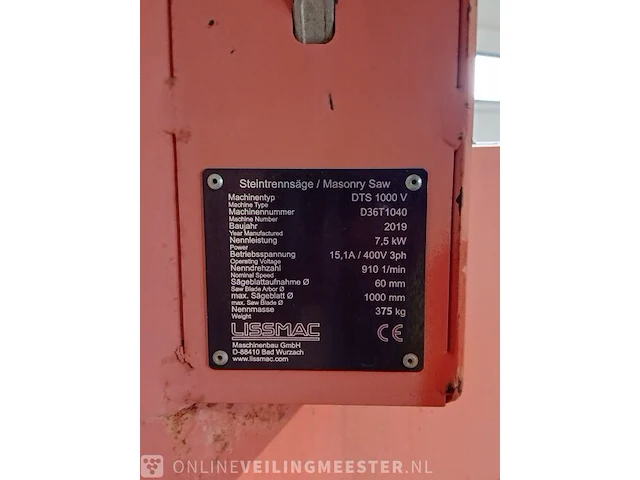 Tafelzaag l=420mm h=660mm lissmac, dts 1000, bouwjaar 2019 - afbeelding 16 van  17