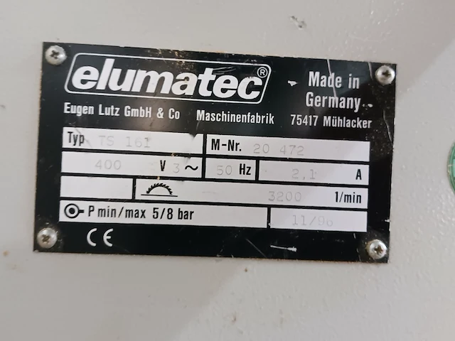Tafelzaagmachine met aan en afvoerbaan elumatec, ts 161, bouwjaar 1996 - afbeelding 4 van  29