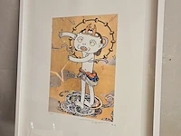Takashi murakami - lithograaf - ''the wind god'' in nieuwe lijst - afbeelding 1 van  7