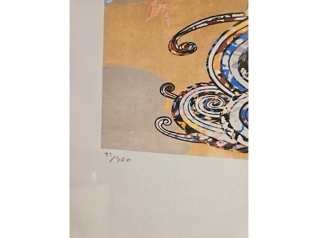 Takashi murakami - lithograaf - ''the wind god'' in nieuwe lijst - afbeelding 5 van  7