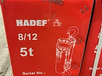 Takel 8/12 5,0t met certificaat, hadef professional - afbeelding 2 van  3