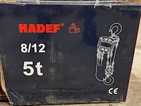 Takel 8/12 5,0t met certificaat, hadef professional - afbeelding 2 van  3