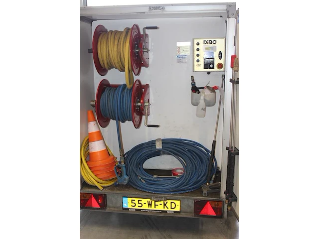 Tandemas aanhanger hapert met ingebouwde hogedrukreiniger dibo jmb-h tg k2000 max. 350 bar - 18l, brander ... - afbeelding 4 van  6