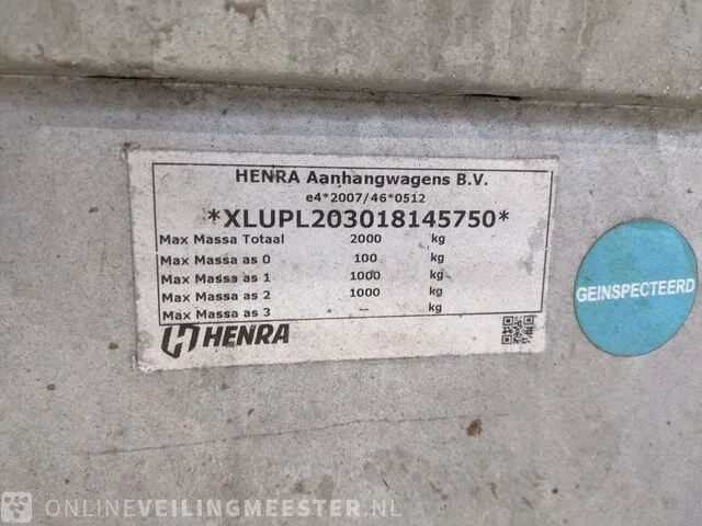 Tandemas aanhangwagen henra, 27b, bouwjaar 2022 - afbeelding 8 van  25