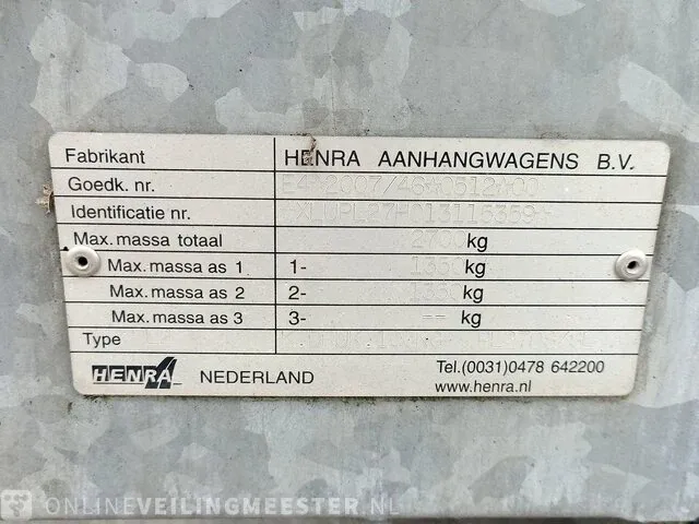 Tandemasser aanhanger henra, pl2 met rijplaten , bouwjaar 2013 | 57-wk-lz - afbeelding 5 van  19