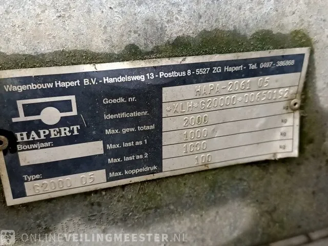 Tandemasser transport aanhanger hapert, bouwjaar 2001 - afbeelding 7 van  10