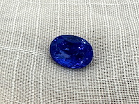 Tanzaniet - 6.90 carat natuurlijke tanzaniet (gecertificeerd) - afbeelding 1 van  4