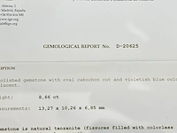 Tanzaniet - 8.66 carat natuurlijke tanzaniet (gecertificeerd) - afbeelding 3 van  6