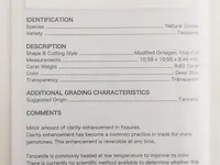 Tanzanite 8.63ct algt certified - afbeelding 7 van  8