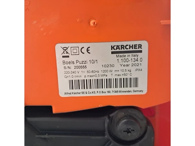 Tapijtreiniger - 230v, kärcher, puzzi 10/1, 2021 - afbeelding 7 van  7