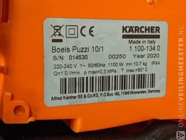 Tapijtreiniger kärcher, puzzi 10/1, bouwjaar 2020 - afbeelding 8 van  8