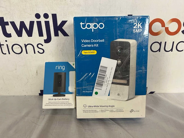 Tapo d230s1 draadloze video deurbel op batterij - 2k 5mp video- inclusief hub - zonder abonnement-slimme deurbel + ring stick up cam batterij - beveiligingscamera - draadloos - zwart - afbeelding 2 van  2