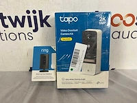 Tapo d230s1 draadloze video deurbel op batterij - 2k 5mp video- inclusief hub - zonder abonnement-slimme deurbel + ring stick up cam batterij - beveiligingscamera - draadloos - zwart - afbeelding 2 van  2