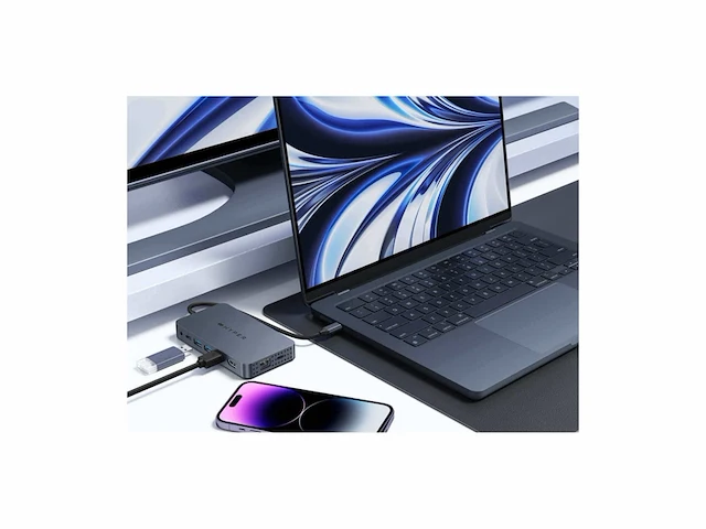 Targus hyperdrive hdm1hbugl dual 4k hdmi 10 in 1 usb c hub voor m1/m2 macbooks middernachtblauw - afbeelding 2 van  5