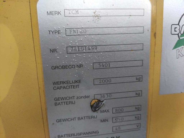 Tcm - fbl20 - vorkheftruck - afbeelding 16 van  16