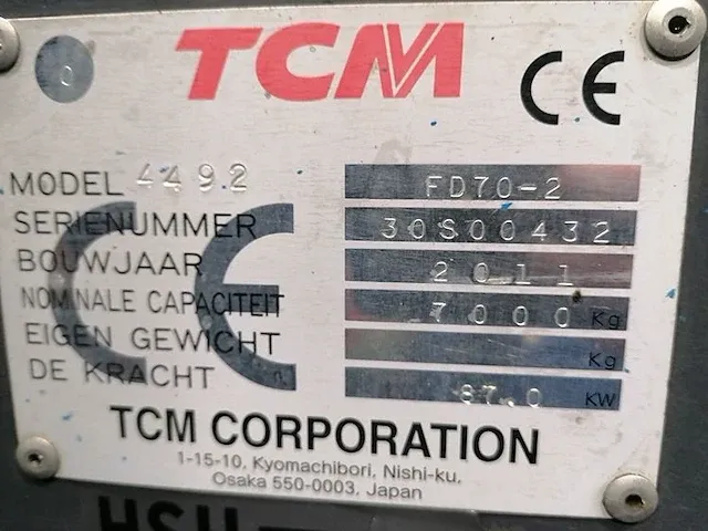 Tcm - fd70-2 - vorkheftruck - afbeelding 11 van  11