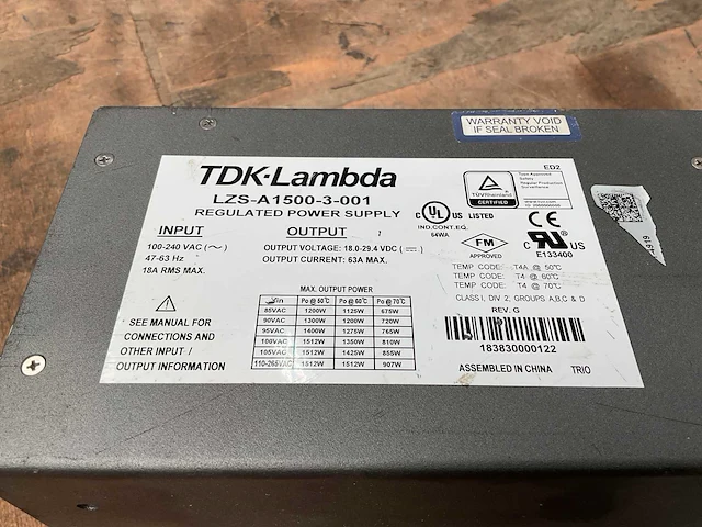 Tdk-lambda lzs-a1500-3-001 power supply - afbeelding 5 van  7