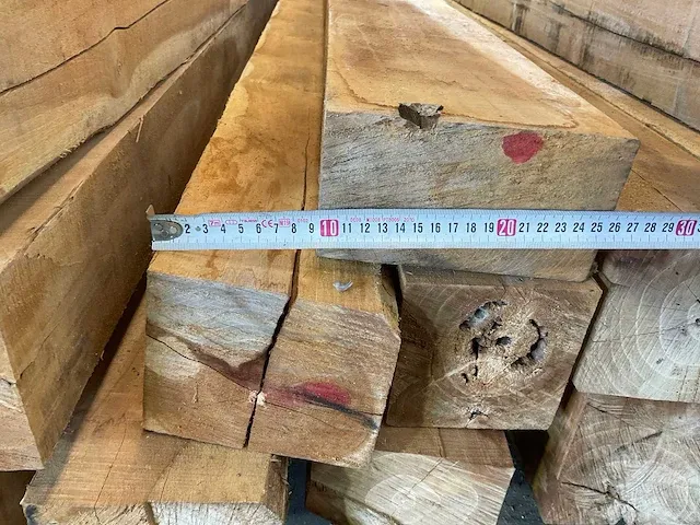 Teak balk 240x11-13.5 cm (6x) - afbeelding 5 van  8
