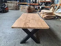 Teak boomstam eettafel 200 cm. - afbeelding 3 van  5