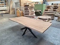 Teak boomstam eettafel 220 cm. - afbeelding 2 van  5