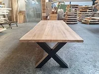 Teak boomstam eettafel 240 cm. - afbeelding 5 van  5