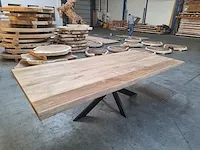 Teak boomstam eettafel 240 cm. - afbeelding 2 van  6