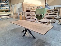 Teak boomstam eettafel 260 cm. - afbeelding 4 van  6