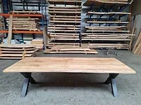 Teak boomstam eettafel 280 cm. - afbeelding 2 van  5