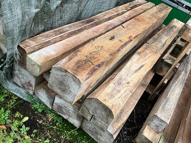 Teak houten - balken (10x) - afbeelding 1 van  5