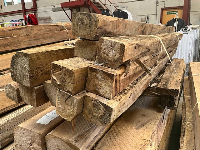 Teak houten - balken (11x) - afbeelding 1 van  4