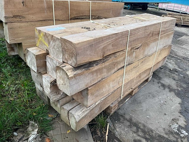 Teak houten - balken (12x) - afbeelding 1 van  5
