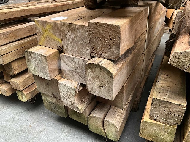 Teak houten - balken (12x) - afbeelding 2 van  5