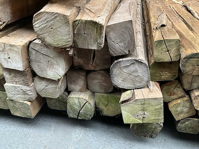 Teak houten - balken (14x) - afbeelding 1 van  3