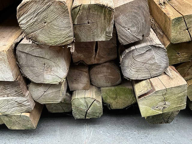Teak houten - balken (14x) - afbeelding 3 van  3