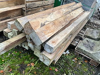 Teak houten - balken (24x) - afbeelding 1 van  4