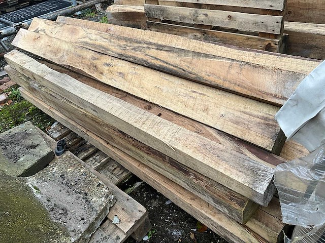 Teak houten - balken (24x) - afbeelding 3 van  4