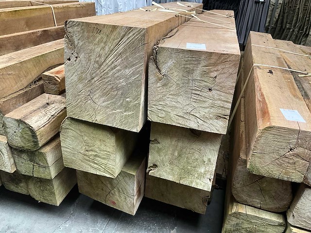 Teak houten - balken (6x) - afbeelding 3 van  5