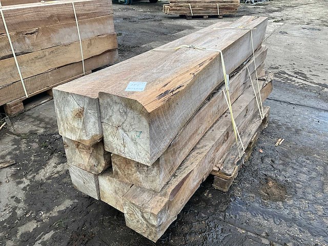 Teak houten - balken (7x) - afbeelding 1 van  4