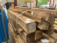 Teak houten - balken (9x) - afbeelding 2 van  4