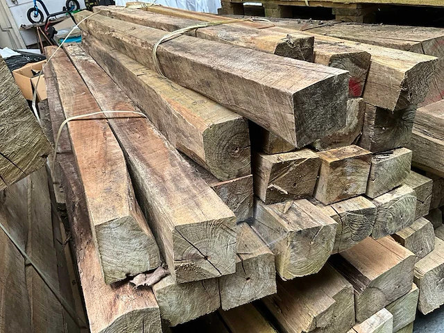 Teak houten - balken - afbeelding 3 van  3